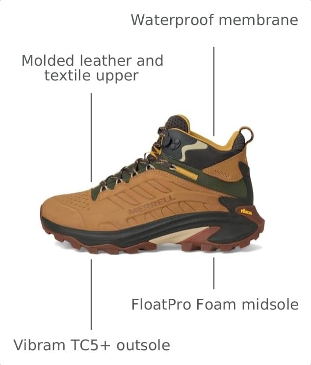 Image of Merrell mens Moab Speed 2 Leather Mid Waterproof | Hiking Boots