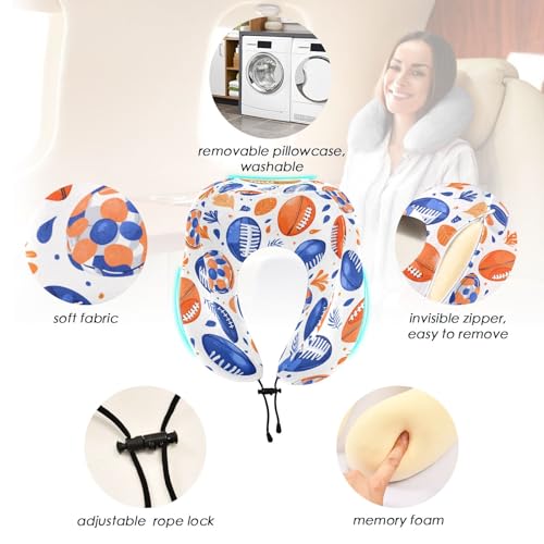 Almohada de viaje de espuma viscoelástica multicolor miniatura 2