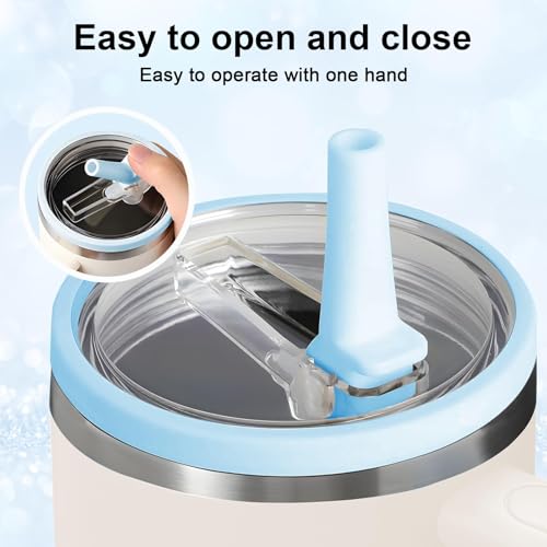 2 Stücke Ersatzdeckel für 40oz Becher Cup Deckel Ersatz Zubehör,Wiederverwendbar,Auslaufsicher und Staubdicht Cup Strohhalm Abdeckung Deckel für Stanley Cup(Hellblau,Hellgrün)