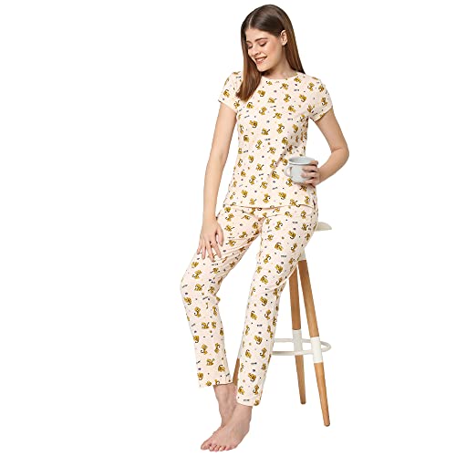 Image of Sweet Dreams Women's Cotton Printed Night Suit Set