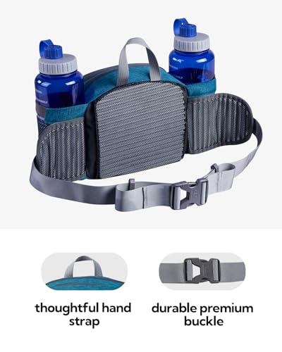 WATERFLY-Fanny-Pack-Waist-Bag-Fannie-Pack-2-Water-Bottle-Holders-Lumbar-Belt-Hiking-Walking-Running-Jogging-Camping-Large-Woman-Man-Bottle-Not-Included