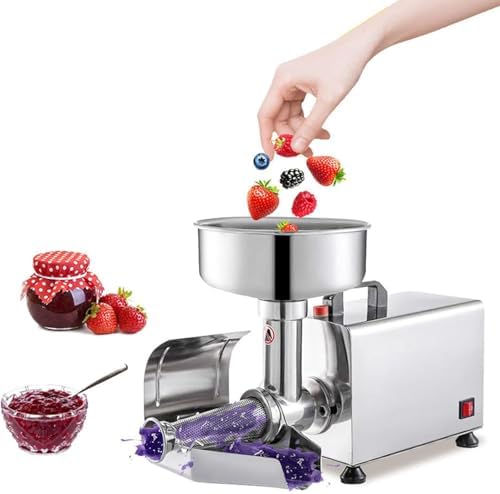 Commercial Electric Tomato Milling Machine, Stainless Steel Food Press for Homemade Tomato, Strawberry, and Blueberry Sauce