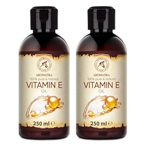 Naturales Vitamina E Set 2x250ml – Aceite de Vitamina E – Vitamina E para el Cuidado de la Piel – para Cara – Cabello – Uñas – Belleza