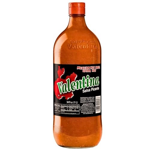 Salsa Picante Valentina Negra Muy Picante – Salsa Mexicana Extra Picante de Chile – Hot Sauce Mexicana para Tacos, Nachos, Snacks y Comida Mexicana - Distribuido por Laborawi (1L)