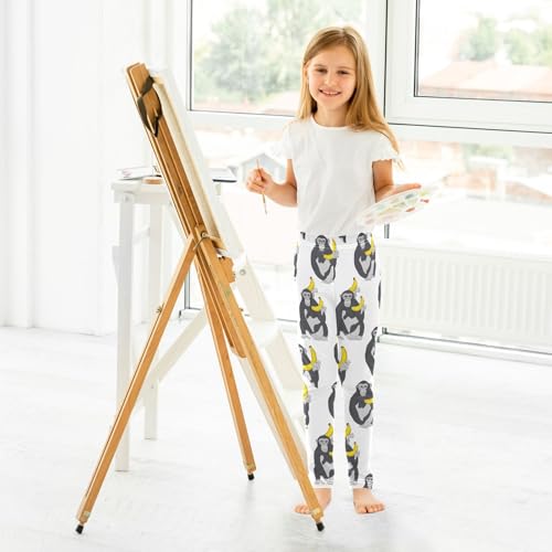 ALAZA Girls' Leggings Children's Yoga Pants Skinny Printed Dance Gorilla Banana Comfortable 4T4