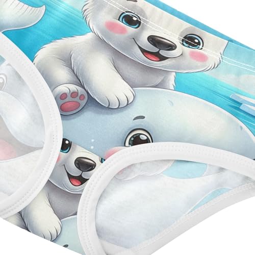 Toddler Girls Underwear 2t Cotton Panties Little Girl Designer Briefs Girls Undies Cute Cartoon Polar Bear Whale4