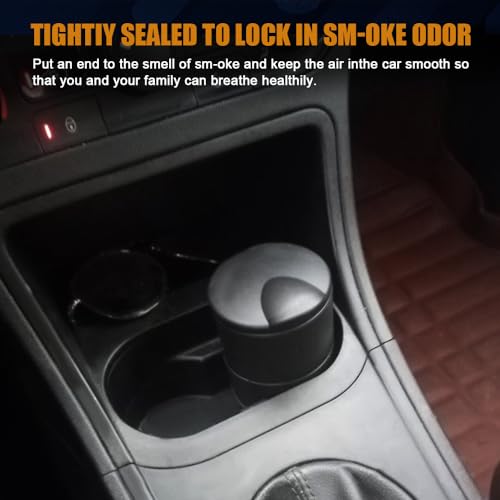 Image of 2PCS Portable Car Ashtray With Lid, Smokeless Ashtray, Smokeless Self-Extinguishing Cigarette Ashtray Cup Holder, Mini Smell-Proof Auto Interior Trash Can Organizer Universal for Car and Home