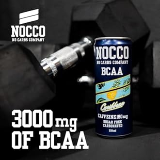 NOCCO Sugar Free Energy Drink – BCAA, Enriched with Amino Acids & Vitamins, Ideal for Pre Workout – 12 x 330ml (Caribbean)