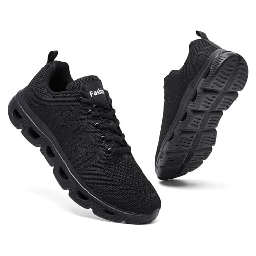 CYRUWOSH Herren Schuhe Sneaker Turnschuhe Sportschuhe Laufschuhe Straßenlaufschuhe Tennis Fitness Jogging Walkingschuhe Leichtgewichts Atmungsaktiv Freizeit Schuhe Schwarz 45