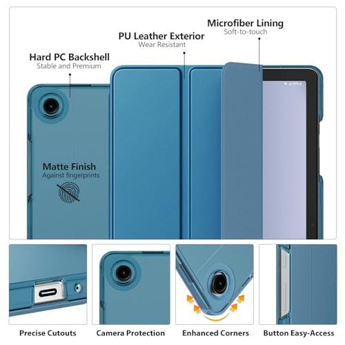 Image of MoKo Case for Galaxy Tab A9+ /A9 Plus 11 inch 2023, Slim Stand Protective Smart Cover with Hard PC Translucent Back Shell for Tab A9 Plus Tablet (SM-X210 /X216 /X218), Auto Wake /Sleep, Peacock Blue