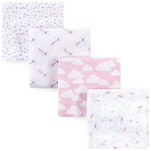 Image of Hudson Baby Unisex Baby Cotton Flannel Receiving Blankets, Magical Unicorn, One Size