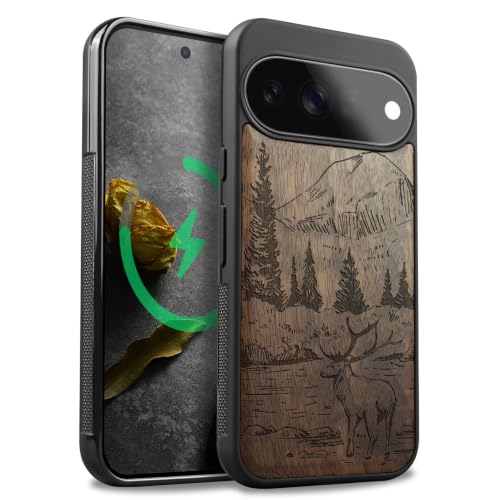 Étui pour Pixel 11 antichoc et magnétique avec dos en bois
