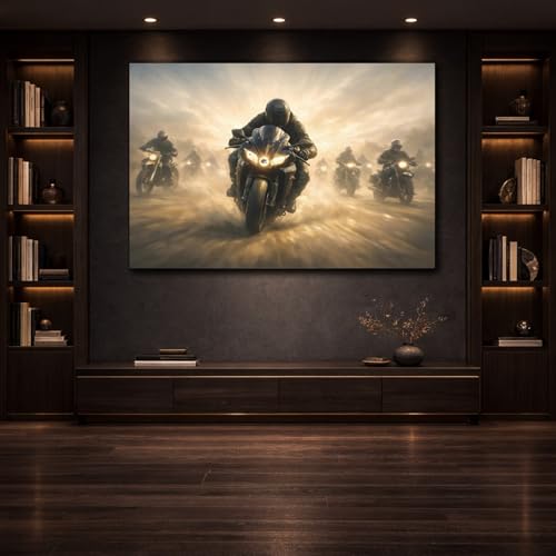 Tableau canvas moto et films de motards format horizontal