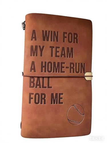 Carnet de notes de baseball avec porte-stylo et pages mixtes vierges lignées
