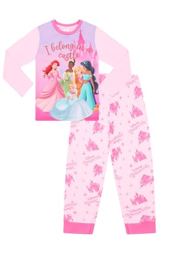 Disney Girls Princesses I Belong In A Castle Long Pyjama Set (6-7 Years) Pink