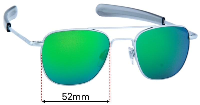 Replacement Sunglass Lenses Compatible for American Optical Original Pilot New 52mm (Non-Polarized SFx Edge Brown Gradient Hardcoat Pair)3