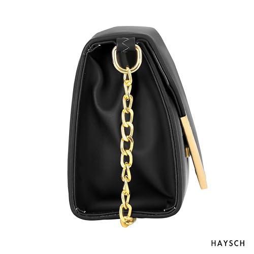 Image of Women Girls V-flap Crossbody Sling Bag with Embellished Gold Chain | Perfect For Party Travel Or Daily Use | Stylish Bag For Women