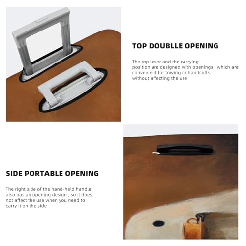 Vintage Cute Ghost Holding Cup Of Coffee Elastic Travel Luggage Covers Dustproof Scratch-Resistant Suitcase Protector Fit 22-24 Inch3