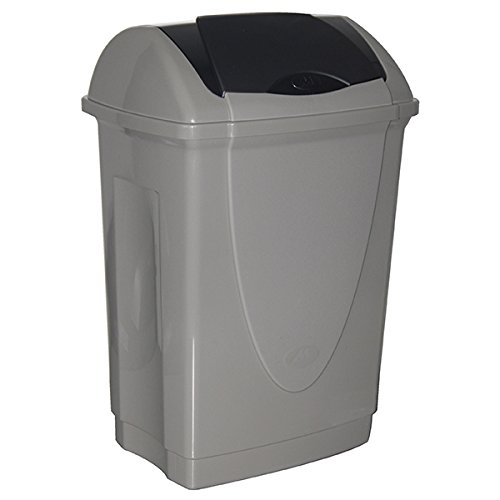 Mondex PLS8072-29 Roll Top Poubelle avec Couvercle Basculant Plastique Sable 44 x 34 x 65 cm 50 L