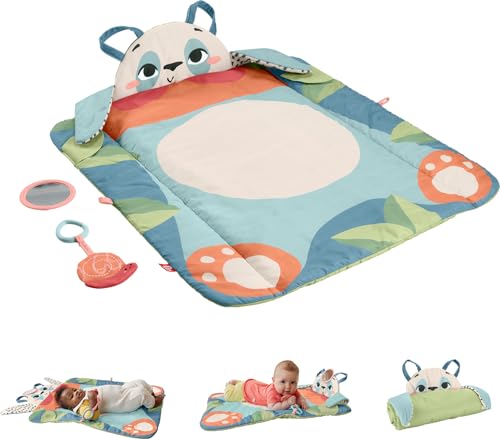 Image of Fisher-Price Baby Planet Friends Roly-Poly Panda Play Mat, Portable Tummy Time Activity for Developmental Play for Newborns Ages 0+ Months