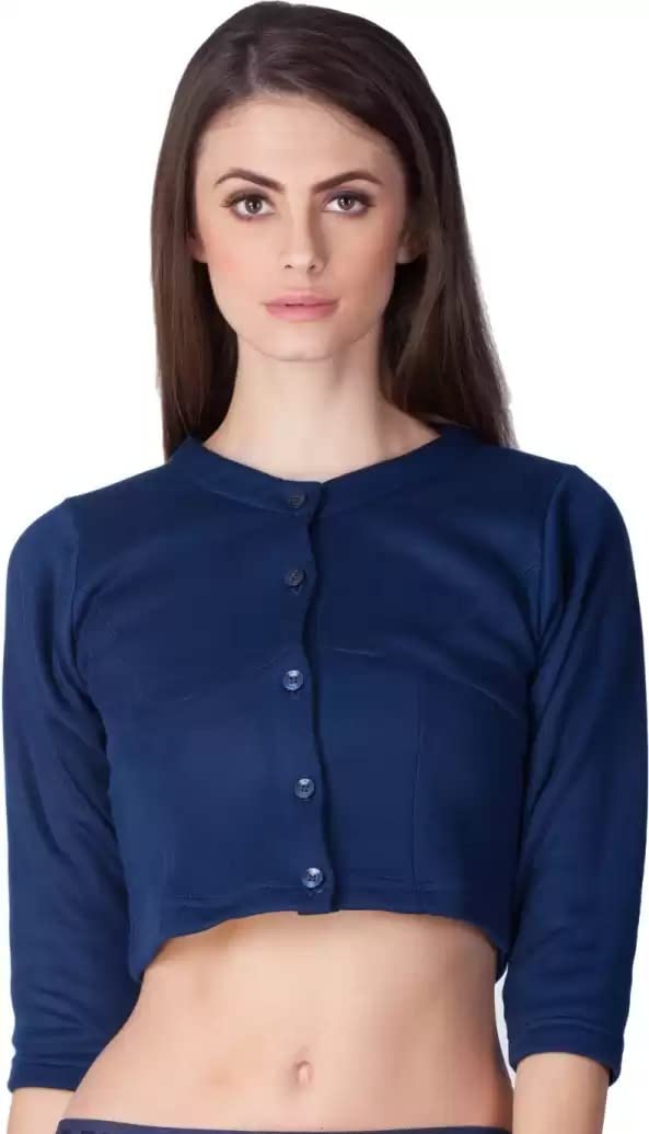 Soft and Comfy Women's Round Neck 3/4th Sleeves Thermal Top | Slim Fit Winter wear Button Blouse-image-28