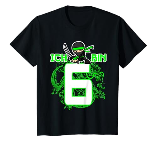 6. Geburtstag Junge 6 Jahre alt sechsjähriger Ninja T-Shirt