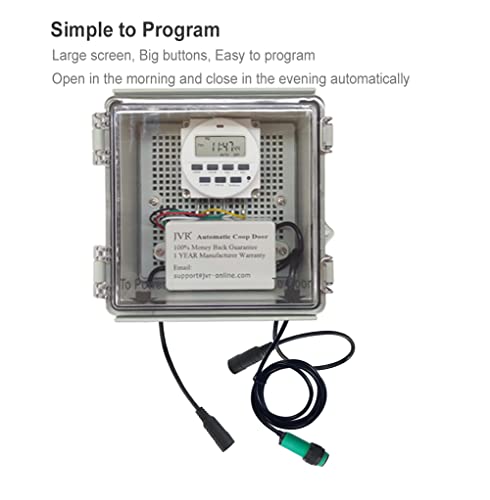 Jvr Automatic-Chicken-Coop-Door Opener With Safety Feature, Programmable Timer, Aluminum Chicken Door, 12V Dc Actuator Motor #TOP1