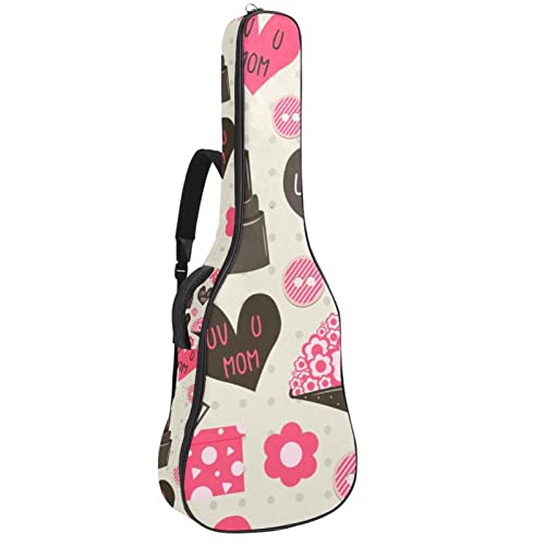 Sac à dos guitare acoustique imperméable 42.9" avec organiseur interne pour vinyles