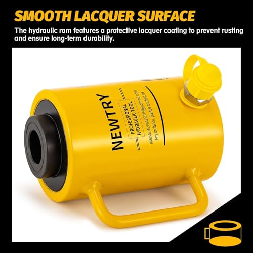 Image of NEWTRY 60 ton Hydraulic Hollow Jack Cylinder 4'' Stroke Porta Power Ram Industrial Lifting Jack Retract Automatically