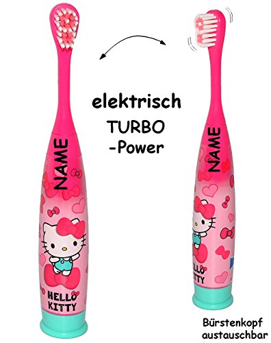 elektrische Zahnbürste - Helllo Kitty - Katze - incl. Name - Kinder & Baby/Batterie betrieben - hochwertige Borsten - Kinderzahnbürste & Babyzahnbürste - Mä.. – Bild 3