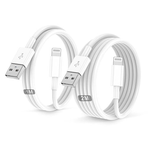 IPhone Ladekabel 2Pack 1M+2M USB auf Lightning Kabel MFi Zertifiziert für Apple Schnellladekabel,für IPhone 14/13/12/11/Pro/ProMax/Mini/XS/XR/MAX/X/8/7/6/6s/Plus/SE/iPad Mini