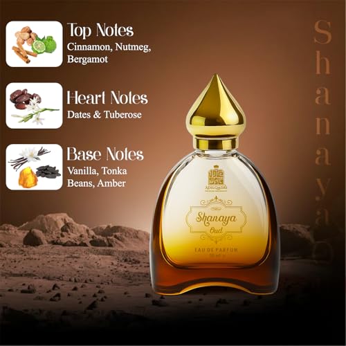 Adilqadri Shanaya Oud Perfume for Men | Long Lasting Eau De Parfum | Fragrance with Oud, Patchouli, Musk, Rose & Leather | 50ml