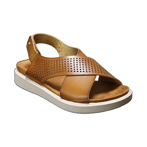 IVACHY Women's Summer Comfy Wide fit Everyday Relaxing Causal Ankle-Strap Stripes Simple Slingback Flat Sandals Size UK Cover