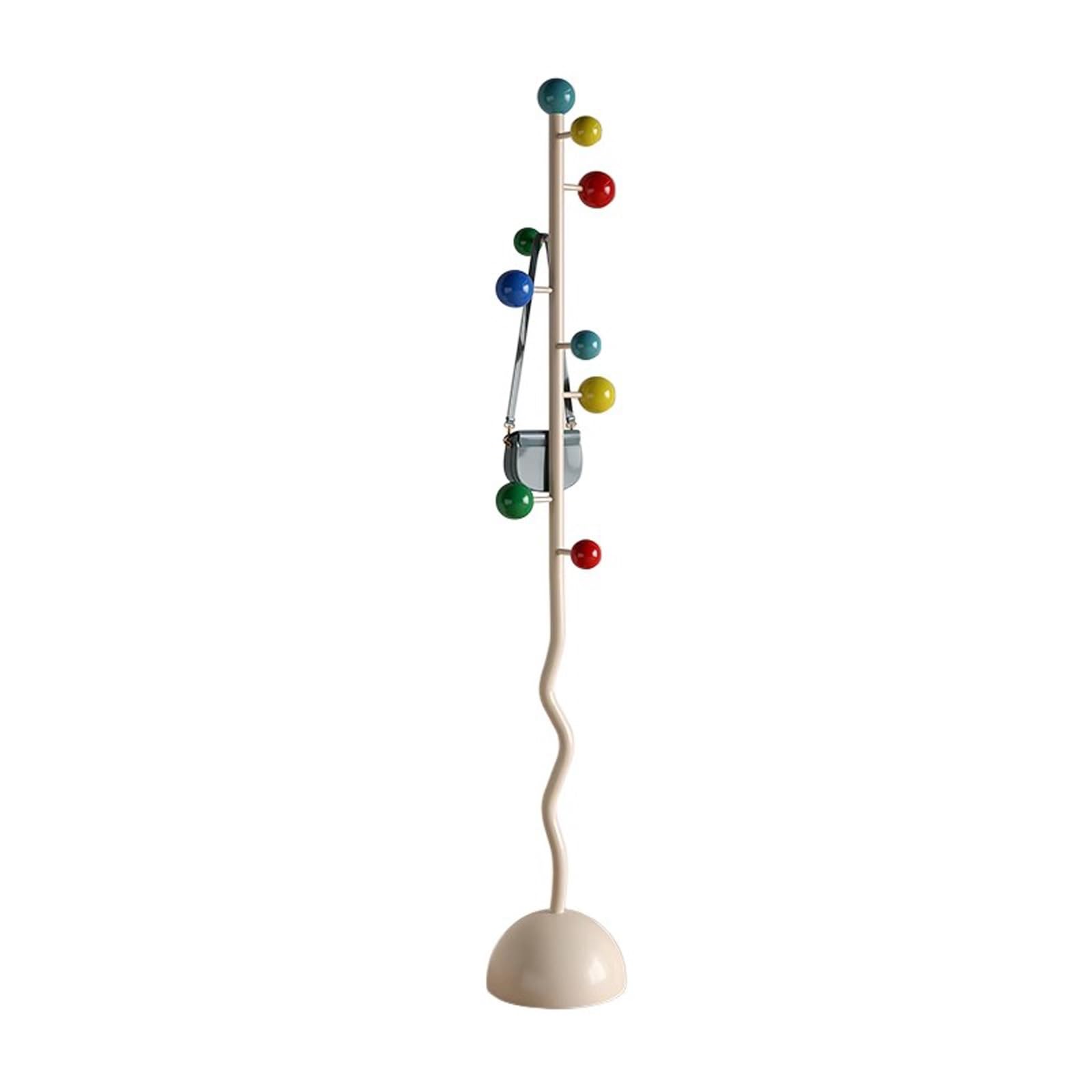 Porte-manteau de sol autoportant blanc Hanr meuble entrée peu encombrant
