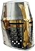 Great Brass Crusader Knight Helmet Most Fit Adult Size