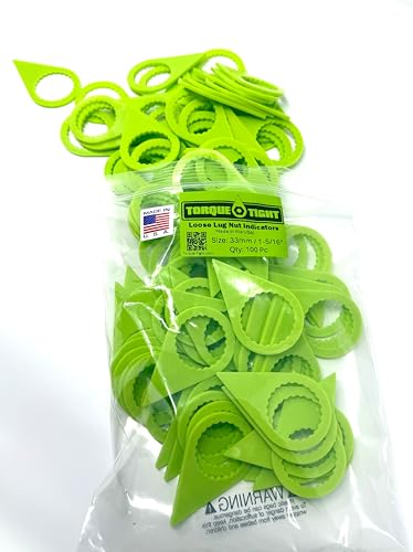 Image of 33mm Loose Lug Nut Indicators (Green) - Visual Safety Markers for Class 6-8 Trucks - Made in USA, 100-Pack