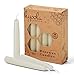 Hyoola Beeswax Candles 12 Pack - All Natural 100% Beeswax Tree Candles - 1/2 Inch Candles - Handmade in The USA - White