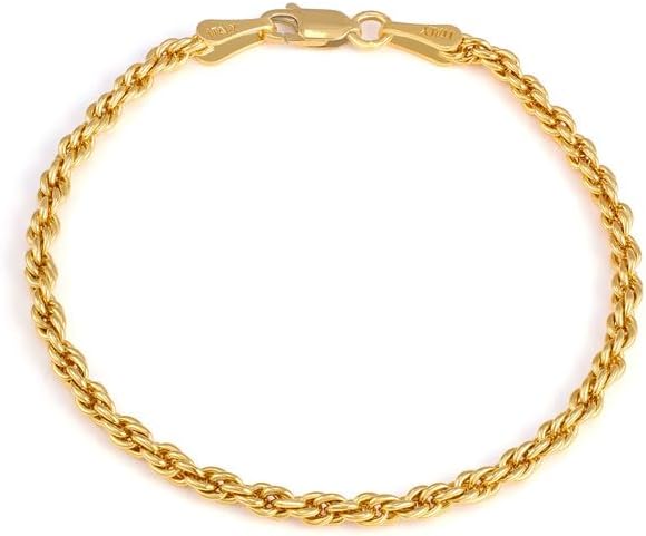 Waitsoul SparklingRopeBox Bracelet for Women Men 2mm 2.5mm 3mm 5mm Diamond-Cut SilverGold SparklingBoxRope Chain Bracelet for Gril 6.577.588.59 Inch