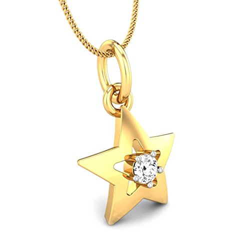 CANDERE by Kalyan Jewellers 18kt (750) BIS Hallmark Yellow Gold and Diamond Kids Pendant for Girls - Image 2