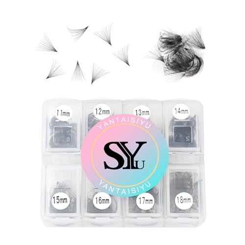 600 Fans 20D Curly Premade Eyelash Extensions 11-18mm Mixed Length Handmade Thin Base Pre-made Fan Clusters D Curly Loose Fan Design for Natural Volume (20D-0.05-D-11-18mm