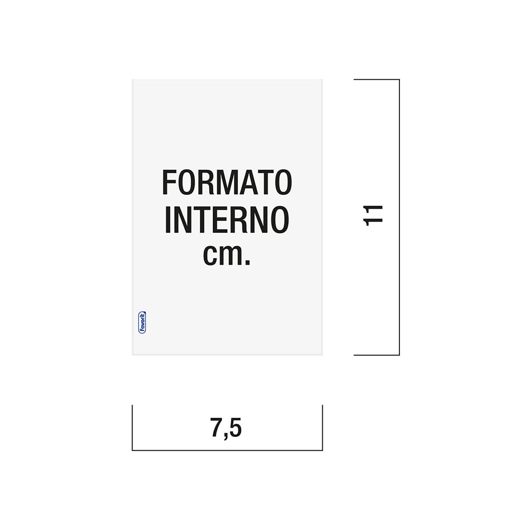 Favorit 400102318 koperta A U z otworem na górze, 7,5 x 11 cm, przezroczysta, 100 sztuk