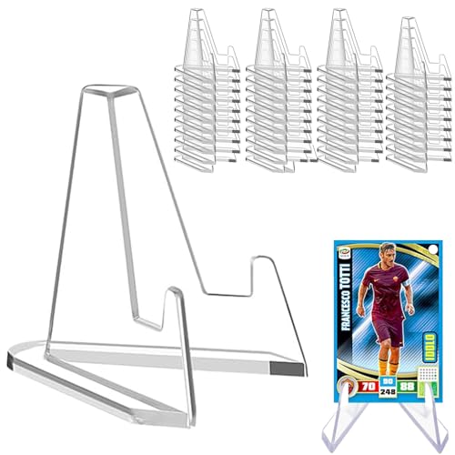 YouthLoxus 40 Pcs Small Display Stand, Mini Clear Trading Card Display, Multifunctional Sturdy and Stable Acrylic Display Stand for Display Magnetic Card Holder, Coin, Challenge Medals YouthLoxus 40 Pcs Small Display Stand, Mini Clear Trading Card Display, Multifunctional Sturdy and Stable Acrylic Display Stand for Display Magnetic Card Holder, Coin, Challenge Medals