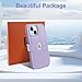 VANAVAGY Compatible for iPhone 15 Plus/14 Plus Wallet Case, PU Leather Flip Cover with Wrist Strap RFID Blocking Card Holder for Wireless Charging,[Screen Protector & Camera Cover],Clove Purple