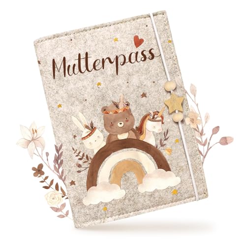 Mutterpasshülle aus Filz für Deutschen Mutterpass Mutterpass-Schutzhülle zur Aufbewahrung von Impfpass usw Süßes Geschenk für Schwangerinen und Zukunftige Mütter Sonne