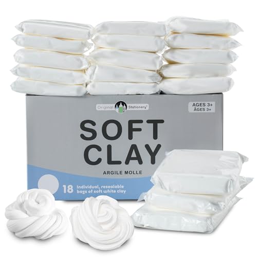 Original Stationery Arcilla Suave para Hacer Slime – Arcilla Blanca para Moldear XL y Que los Niños se Diviertan - Añade la Cola y Espuma de Afeitar para Hacer Slime de Mantequilla - 1800 Gramos