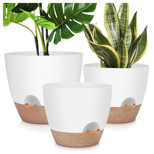 YNNICO 12" 10" 9" Large Self Watering Plant Pots, 3 Pack Flower Pots Planters with Multi Mesh Drainage Holes for Indoor Outdoor Garden Plants and Flowers