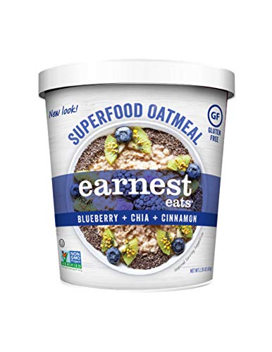 Earnest Eats Gluten-Free Superfood Oatmeal, Blueberry Chia Cinnamon, 2.35 Ounce (Pack of 12), 28.2 Ounce