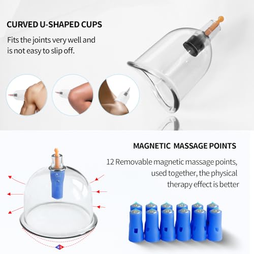 Cupluw Cupping Kit for Massage Therapy - 32 Cups Professional Chinese Set With Magnetics, Vacuum Therapy Set for Cellulite Reduction Muscle Pain Relief With Manual Pump