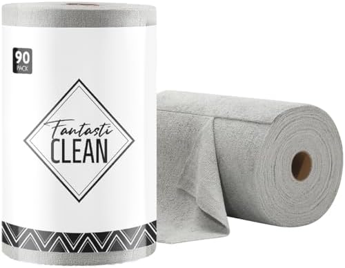 Fantasticlean Microfiber Cleaning Cloth Roll -90 Pack, Tear Away ...