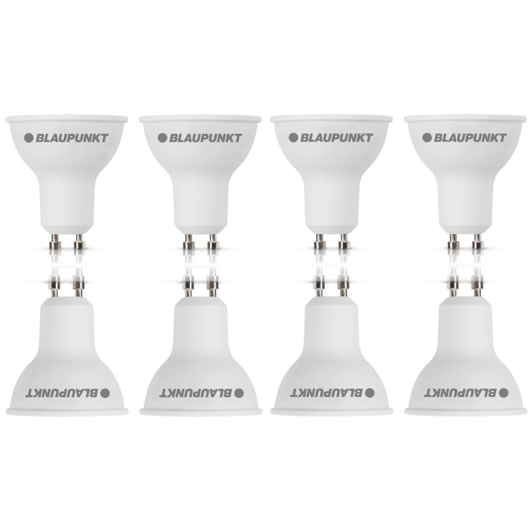 Blaupunkt GU10 LED Spot Neutral White Bulbs | 5W (50W Equivalent), 500 Lumens | 4000K LED Neutral White | Non-Dimmable | Value Pack | High Efficiency Light Bulbs – Pack of 8